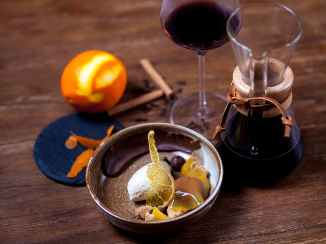 Interpretation von Glühwein mit Valrhona Ganache